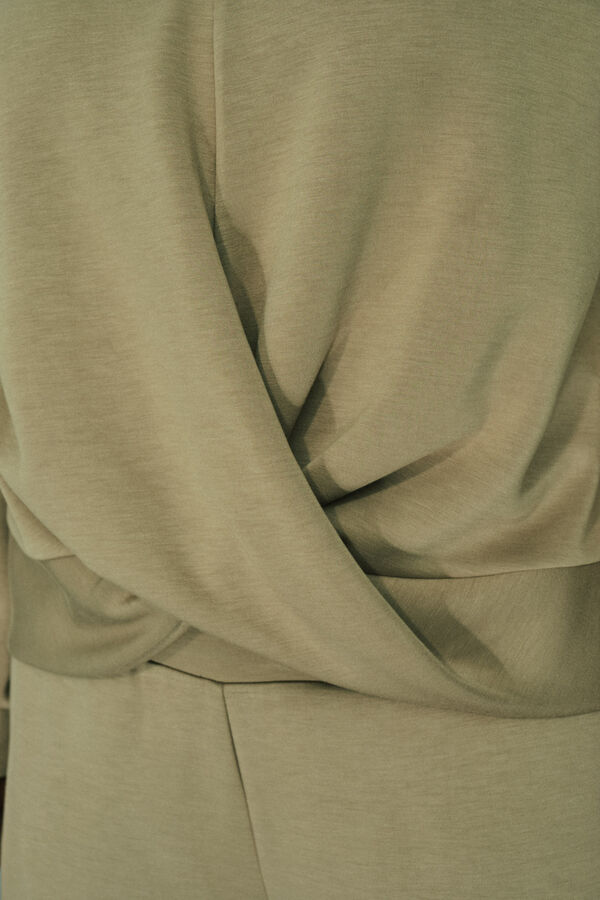 Dash and Stars Sweatshirt c&aacute;qui drapeado beige