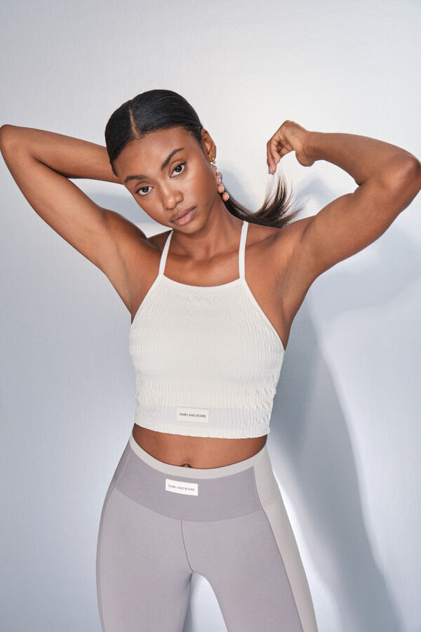 Dash and Stars Soutien desportivo branco SEAMLESS COMFORT beige