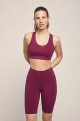 Dash and Stars Leggings ciclista COMPRESSIVE granate logo rosa