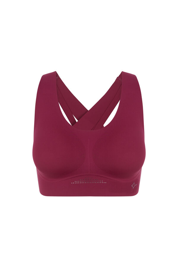 Dash and Stars Soutien desportivo COMPRESSIVO com logo marrom rosa