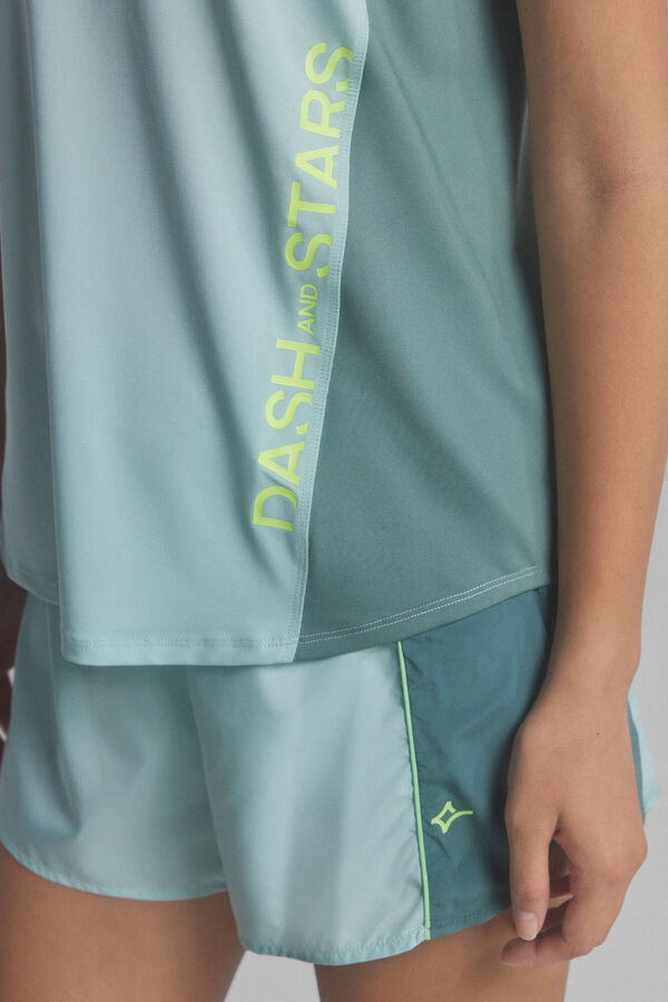 Dash and Stars Camiseta sin mangas tejido t&eacute;cnico verde verde