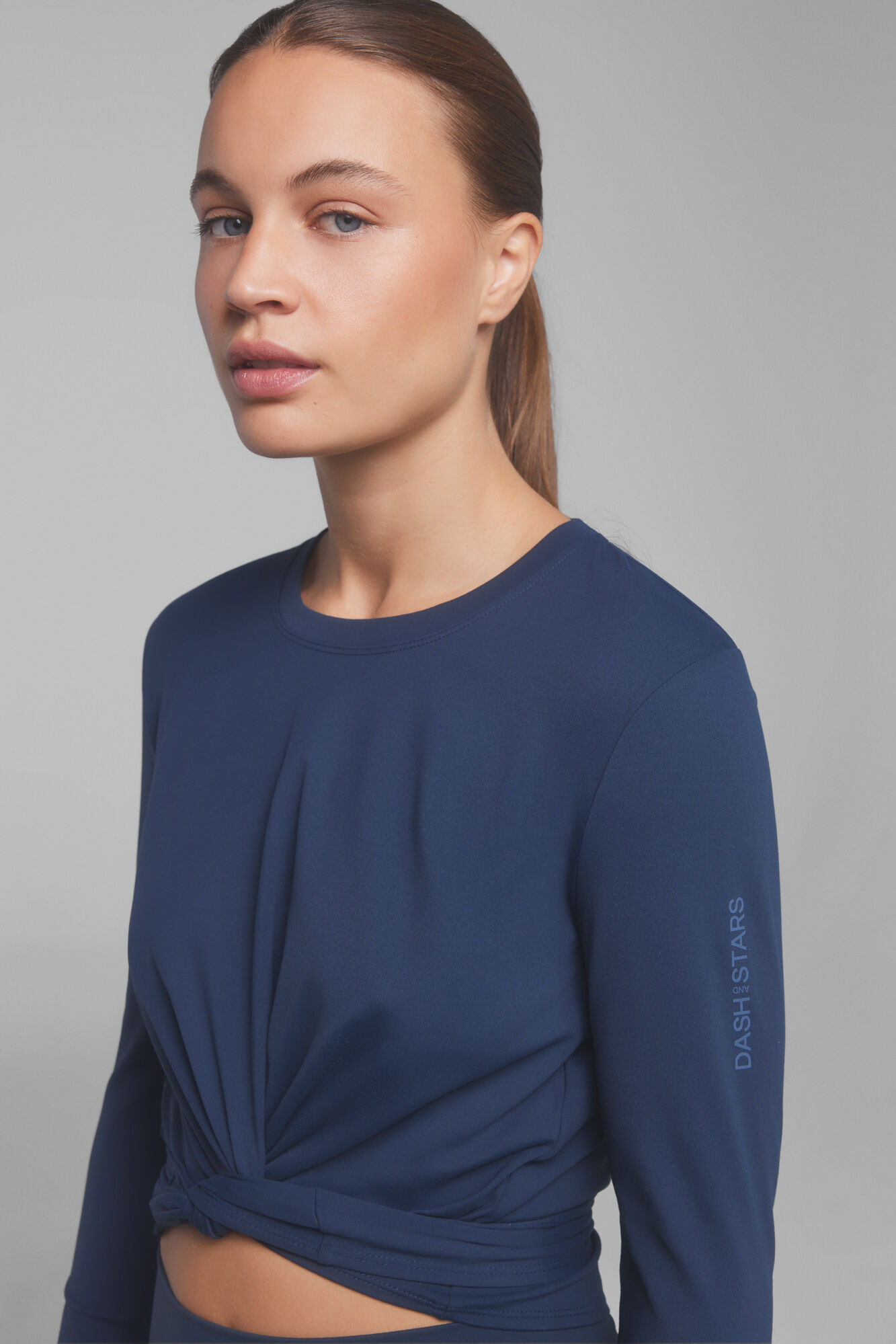 Dash and Stars Camiseta envolvente azul. Colabora&ccedil;&atilde;o especial @ffitcoco