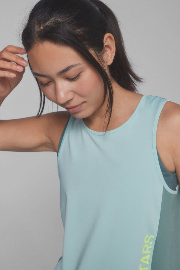 Dash and Stars Camiseta sin mangas tejido t&eacute;cnico verde verde