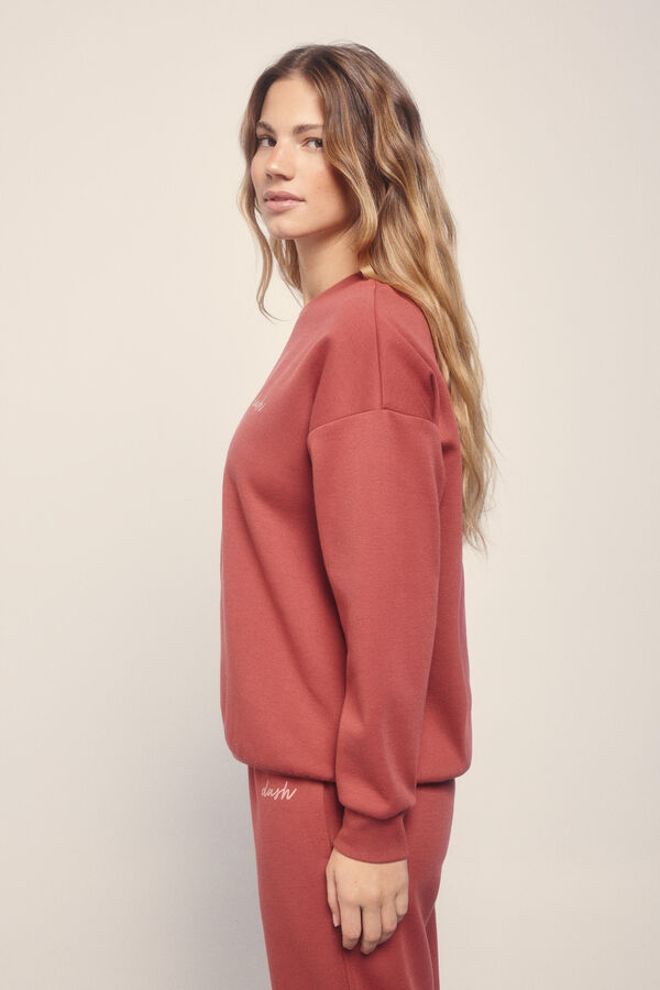 Dash and Stars Sudadera felpa piqu&eacute; granate estampado