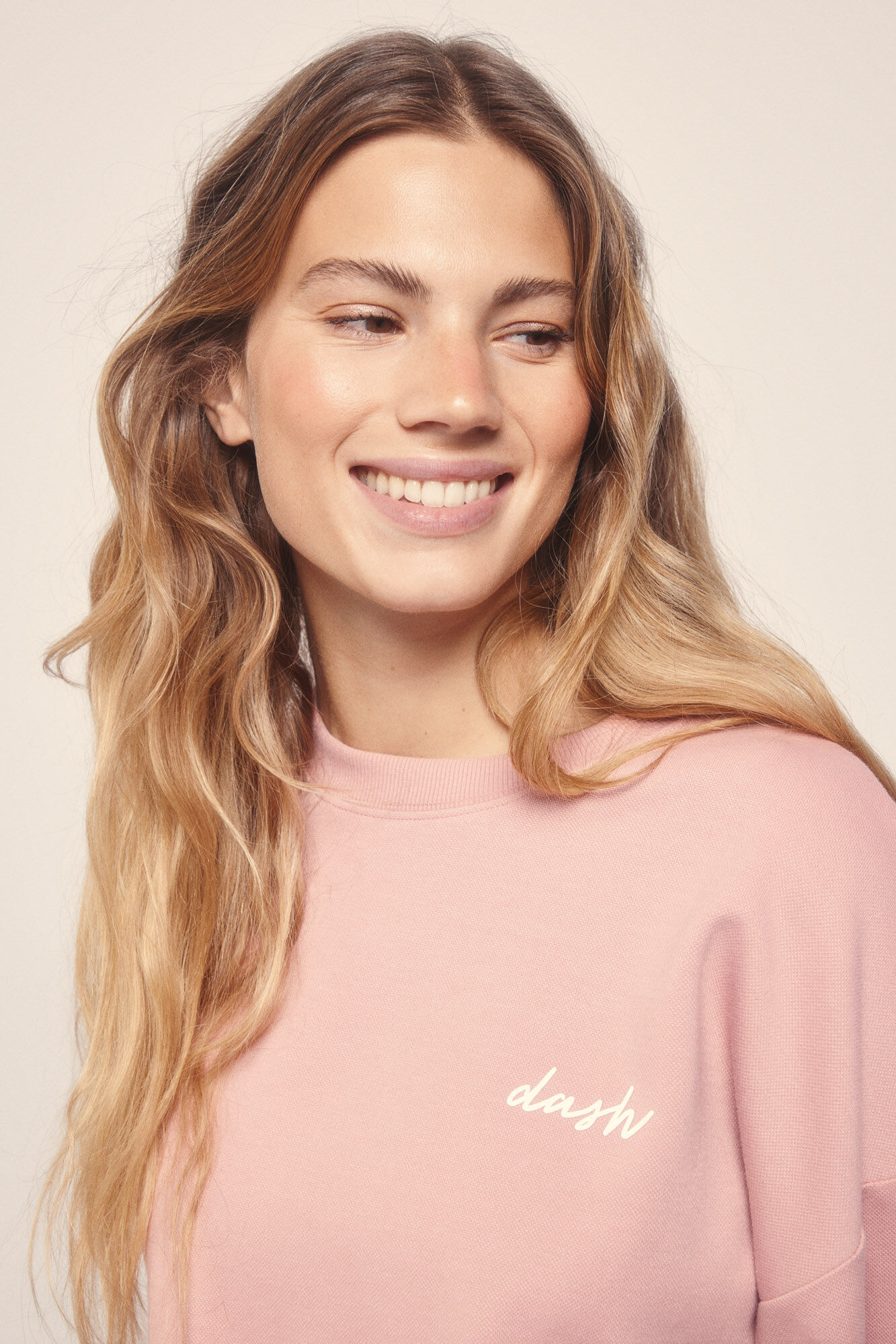 Dash and Stars Moletom de Sweatshirt piqu&eacute; rosa