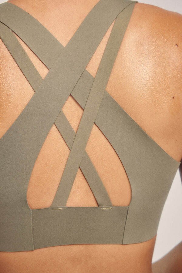 Dash and Stars Soutien desportivo COMPRESSIVO cáqui impressão