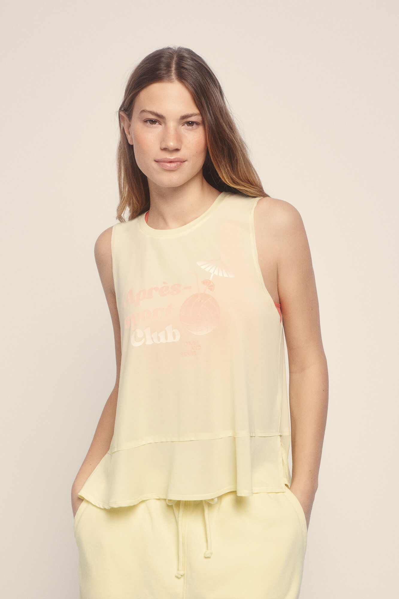 Dash and Stars Camiseta sin mangas halter amarillo