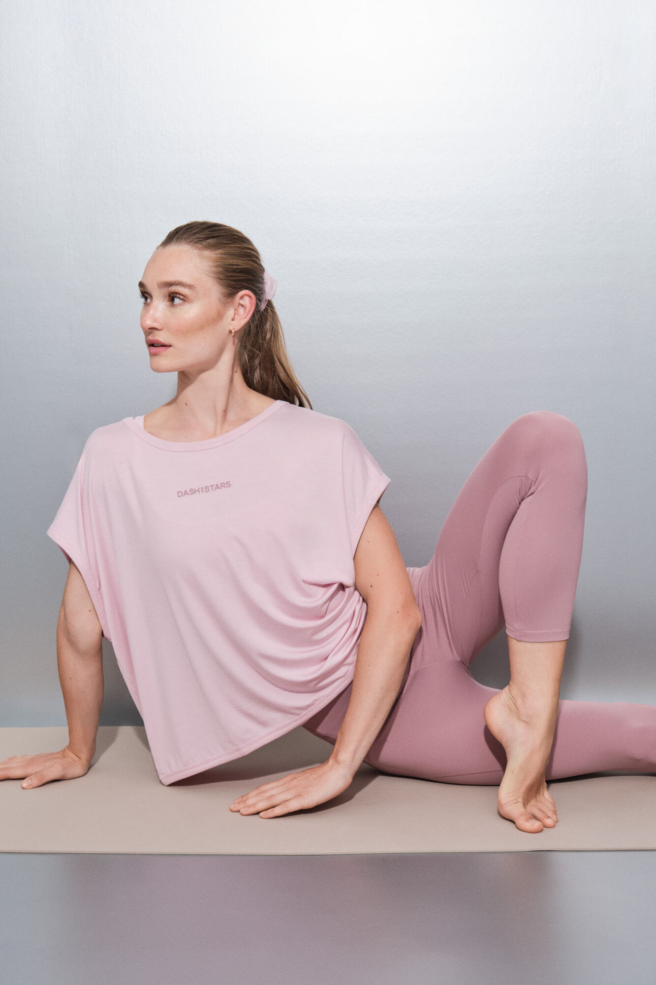 Dash and Stars Camiseta tejido extra suave rosa