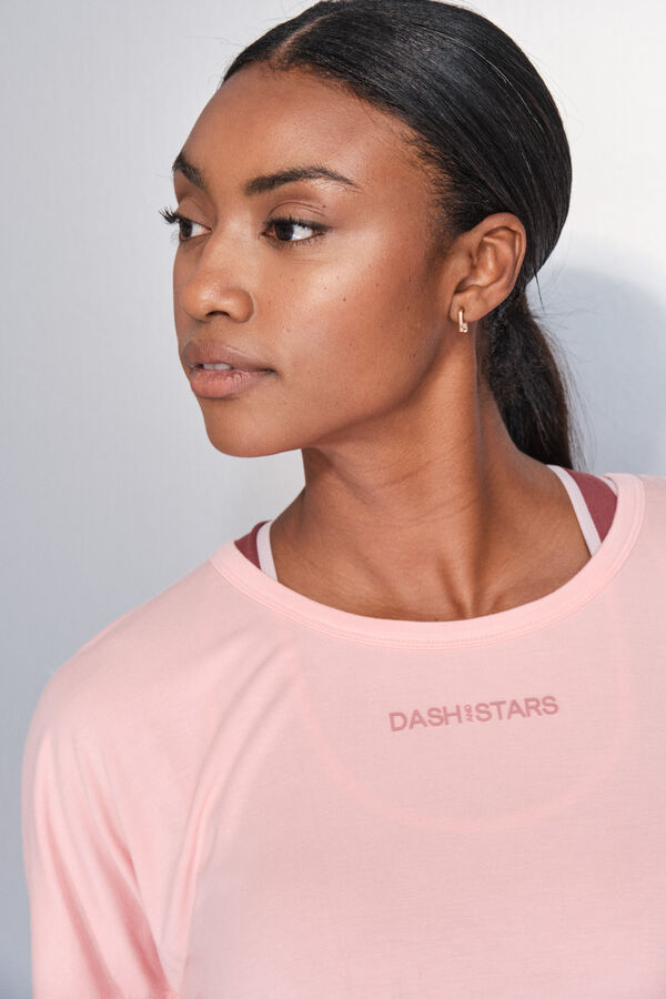 Dash and Stars Camiseta manga corta boxy naranja rojo