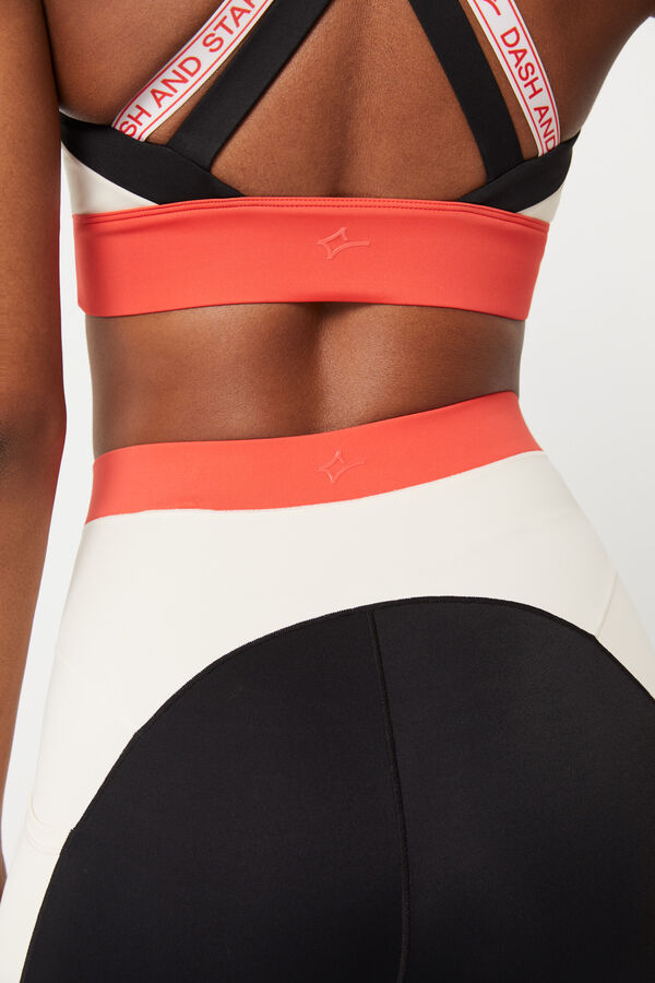 Color-block stretch sports bra
