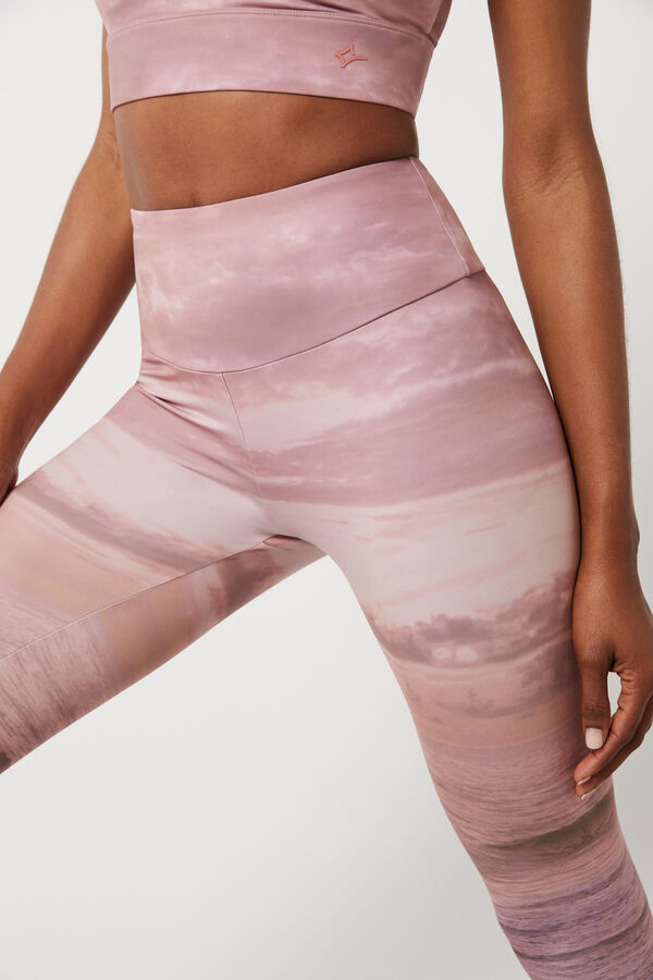 Dash and Stars Leggings crop sunset 4D Stretch marr&oacute;n