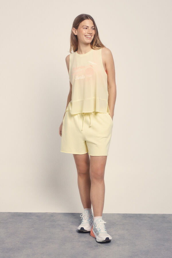 Dash and Stars Camiseta sin mangas halter amarillo estampado