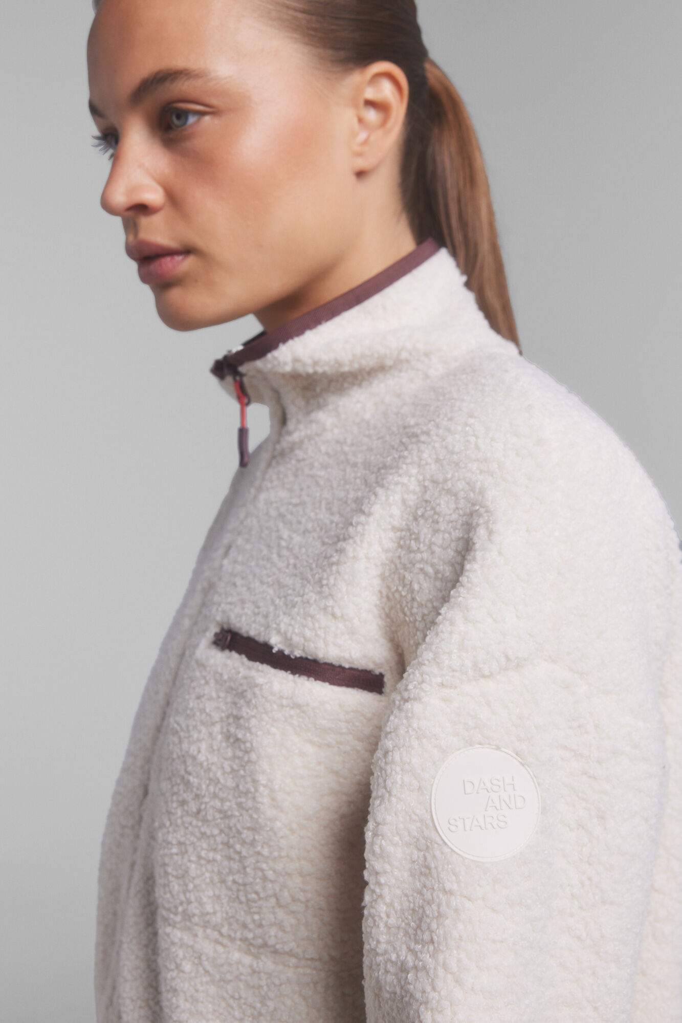 Dash and Stars Casaco de l&atilde; bege