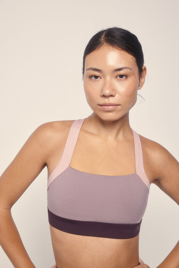 Dash and Stars Sutiã esportivo bloco STRETCH rosa 4D rosa