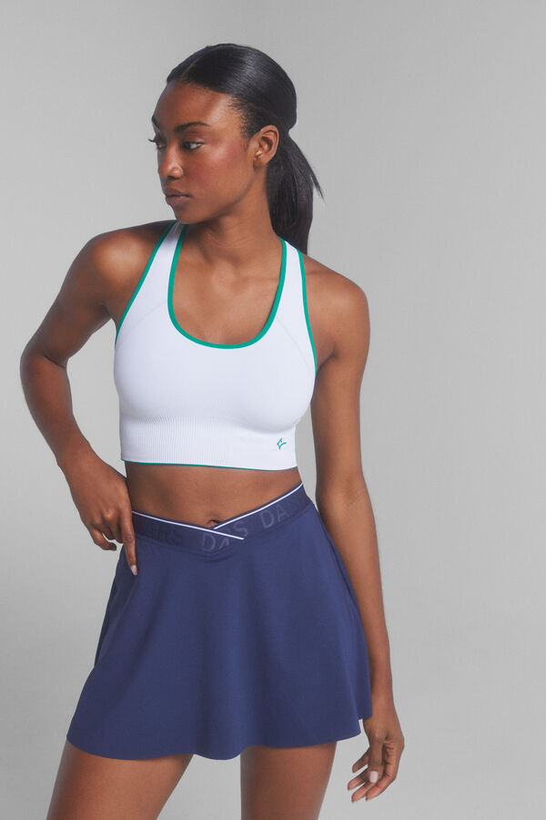 Dash and Stars Saia microfibra azul roupa de gin&aacute;stica interior azul