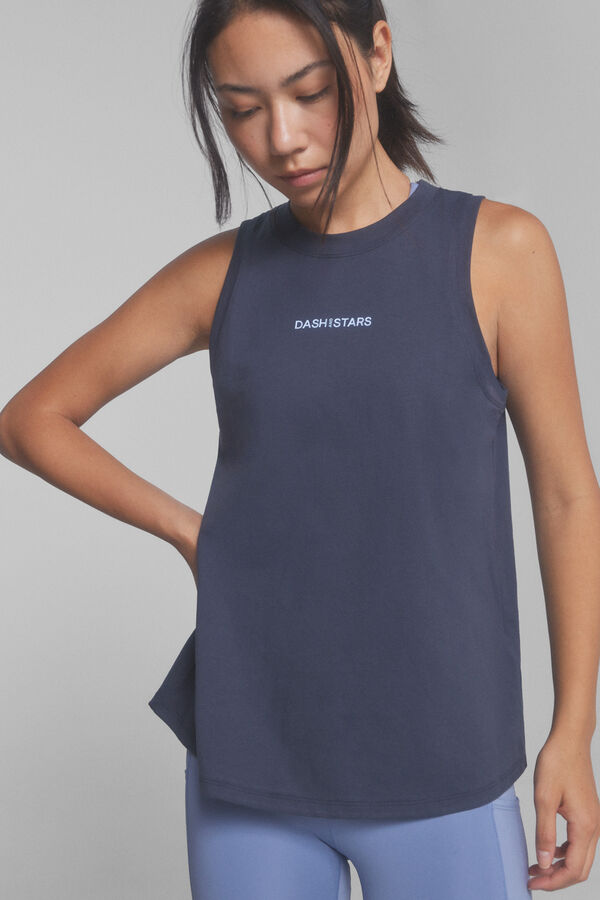 Dash and Stars Camisola 100% algod&atilde;o marengo cinzento