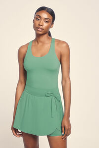 Dash and Stars Malha interna da saia de microfibra verde