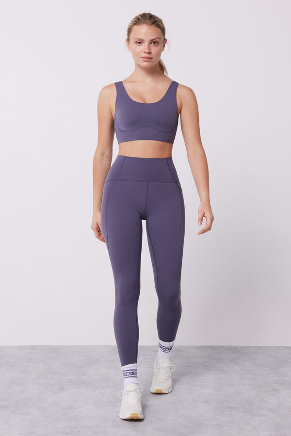 Dash and Stars Soutien desportivo morado Power Sculpt cinzento