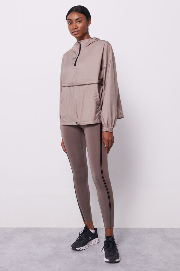 Dash and Stars Chaqueta canguro brillos wind resistant nude