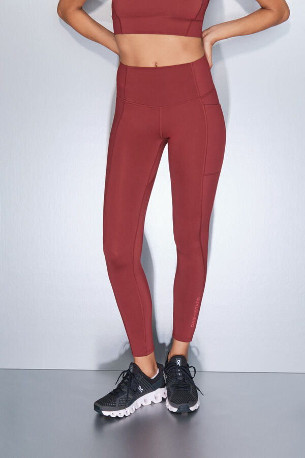 Dash and Stars Leggings 4D STRETCH tobillero granate burdeos