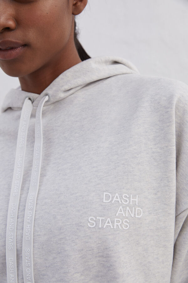 Dash and Stars Sudadera 100% algod&oacute;n gris gris