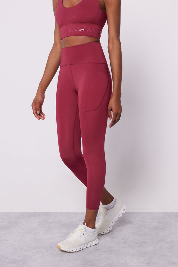 Dash and Stars Leggings crop frambuesa 4D Stretch rojo