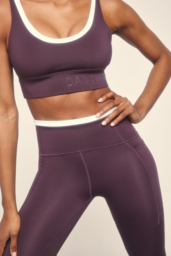 Dash and Stars Leggings 4D STRETCH tobillero morado rosa