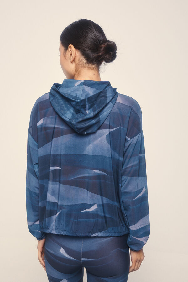 Dash and Stars Jaqueta leve em tecido técnica  azul