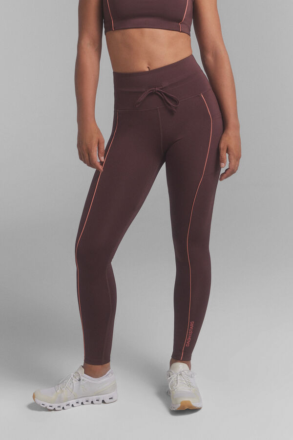 Dash and Stars Leggings 4D STRETCH granate. estampado
