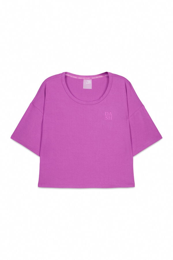 Dash and Stars T-shirt manga curta extrassuave rosa rosa