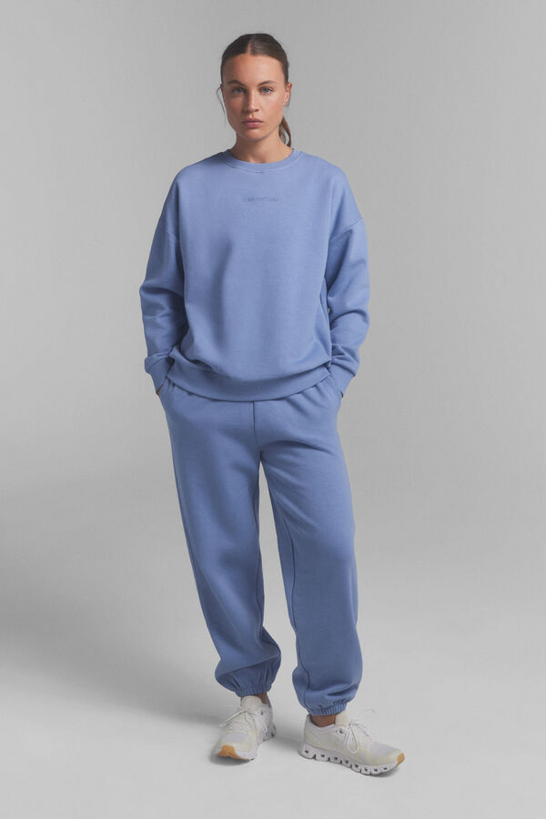 Dash and Stars Sweatshirt 100% algod&atilde;o com logo azul. Colabora&ccedil;&atilde;o especial @ffitcoco azul