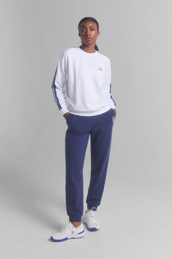 Dash and Stars Sudadera felpa 100% algod&oacute;n blanco beige