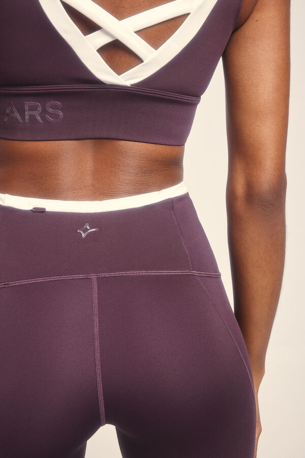 Dash and Stars Leggings 4D STRETCH tobillero morado rosa