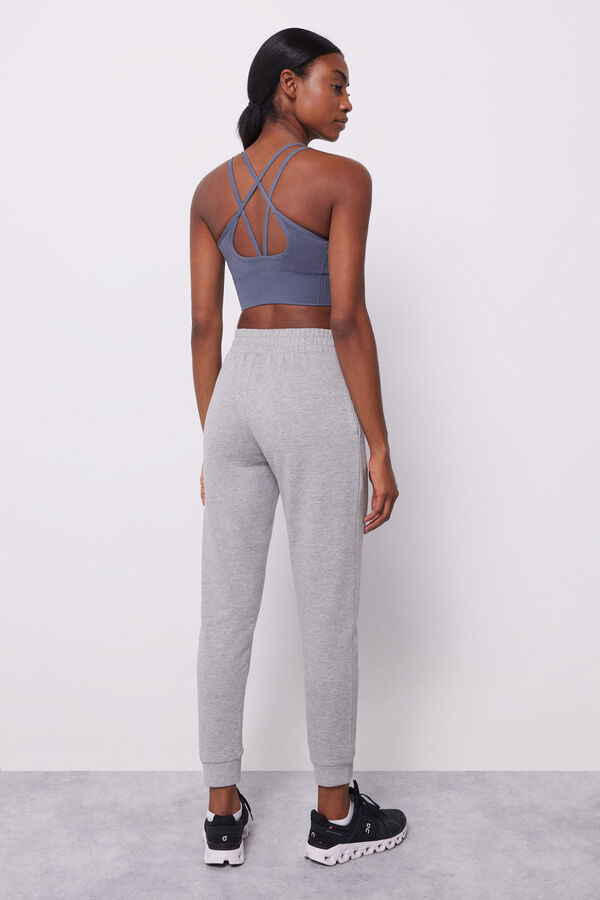 Dash and Stars Cal&ccedil;as jogger algod&atilde;o cinzentas cinzento