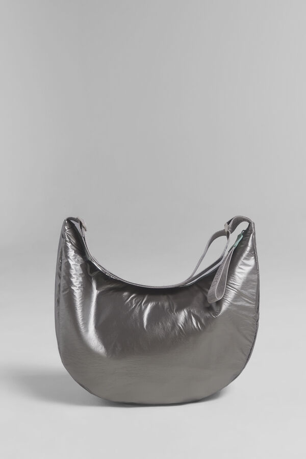 Dash and Stars Bolso grande t&eacute;cnico suave plateado estampado