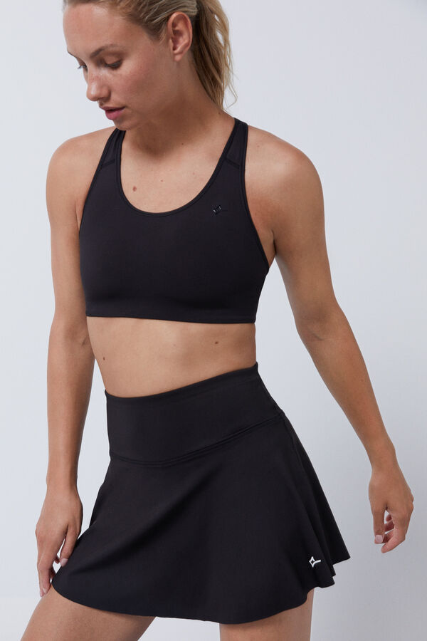 Dash and Stars Falda malla interior negra 4D Stretch negro