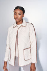 Dash and Stars Casaco acolchoada bege com losangos beige