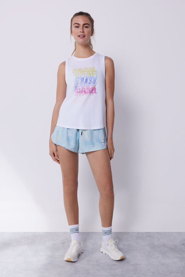 Dash and Stars Camiseta sin mangas blanco beige