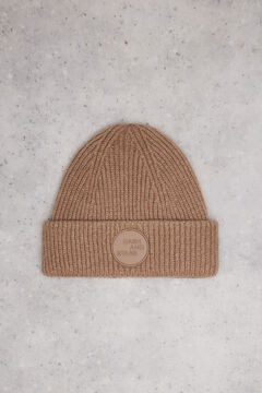 Dash and Stars Gorro tricot logo marrón nude