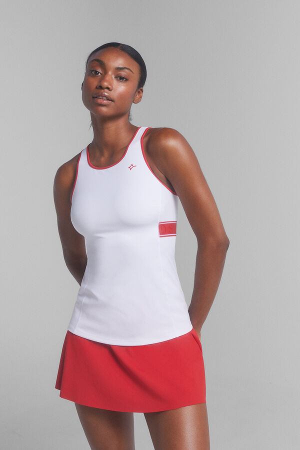 Dash and Stars Saia microfibra vermelha roupa de ginástica interior vermelho