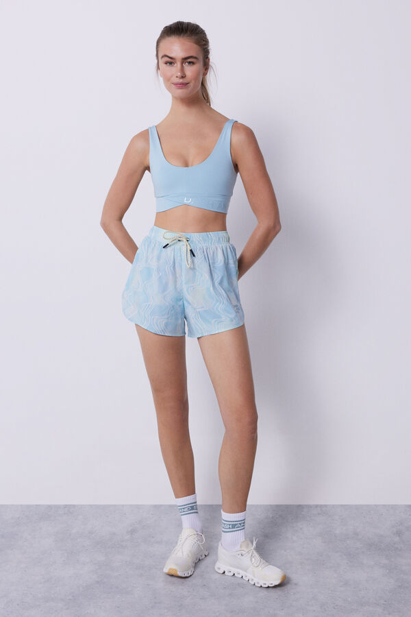 Dash and Stars Sujetador deportivo 4D Stretch cruzado azul azul