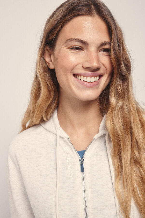 Dash and Stars Jaqueta modal cinza soft touch beige