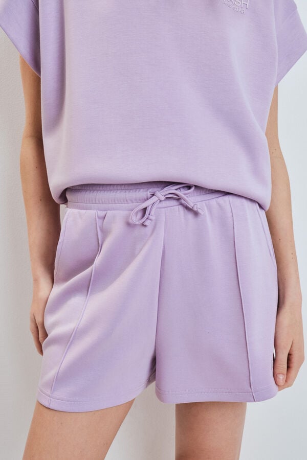 Dash and Stars Cal&ccedil;&otilde;es largos em viscose suave lil&aacute;s rosa