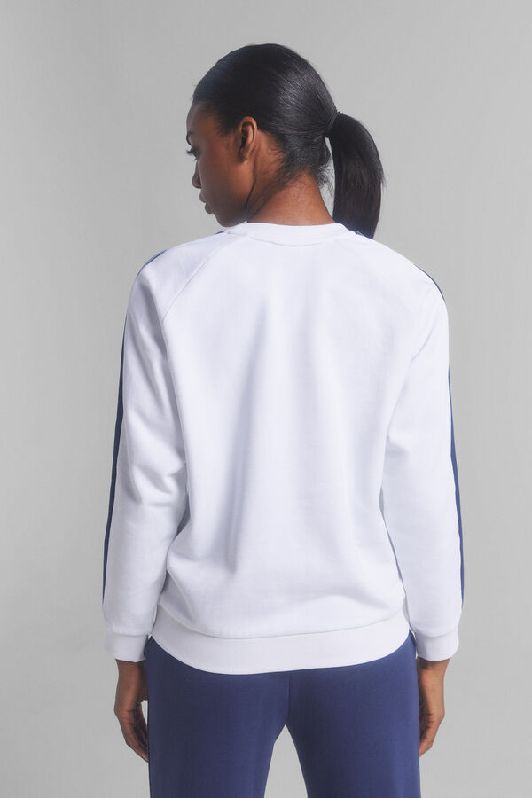 Dash and Stars Sudadera felpa 100% algod&oacute;n blanco beige