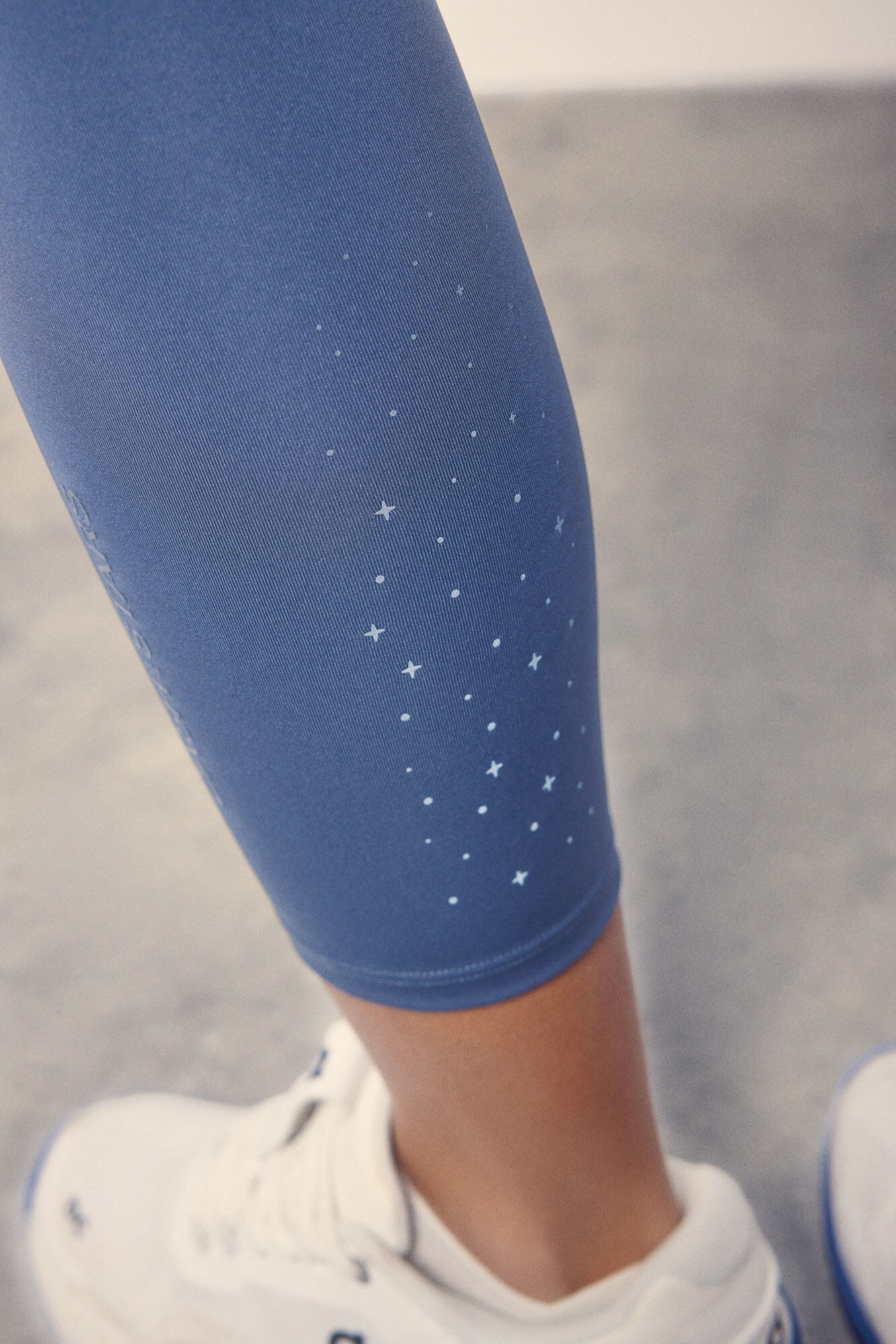 Dash and Stars Leggings 4D STRETCH crop azul