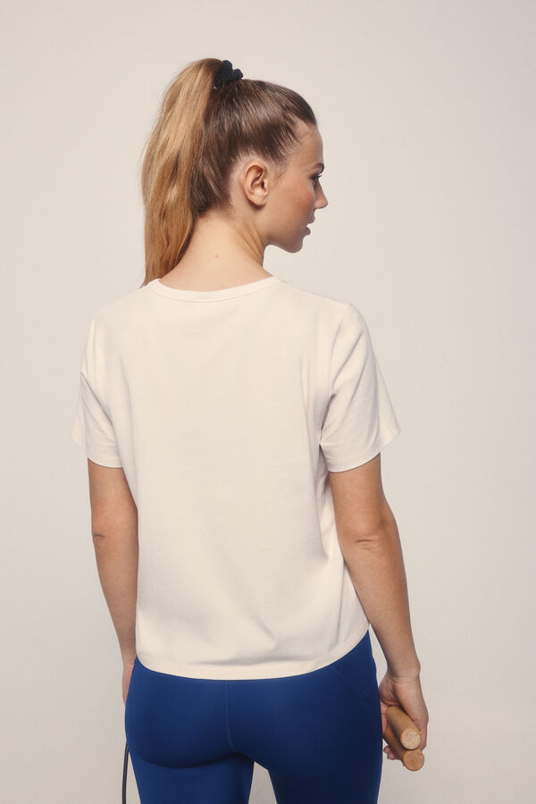 Dash and Stars T-shirt azul de algod&atilde;o escovado azul