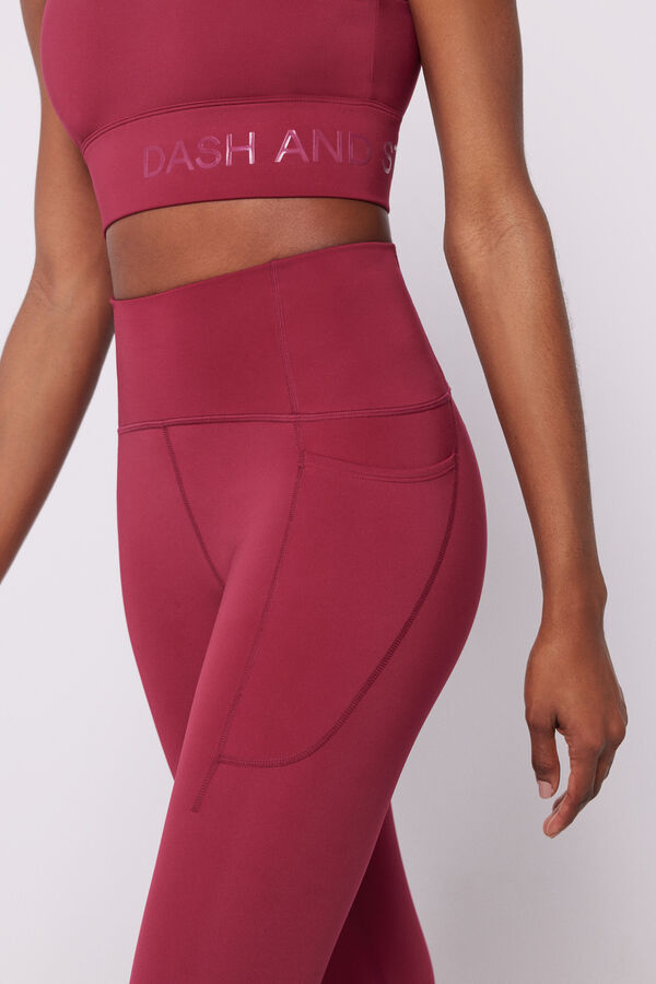 Dash and Stars Leggings crop frambuesa 4D Stretch rojo