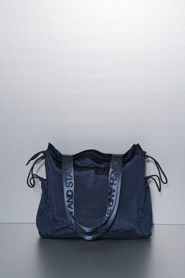 Dash and Stars Bolso tote nylon azul satinado azul