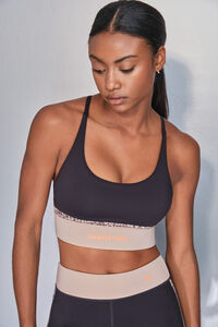 Dash and Stars Soutien desportivo 4D STRETCH preto com estampa animal 