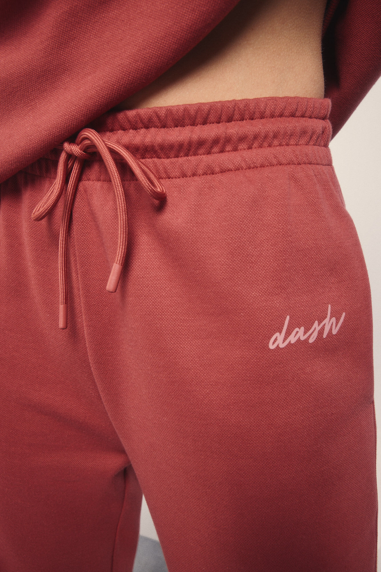 Dash and Stars Pantal&oacute;n recto felpa piqu&eacute; granate